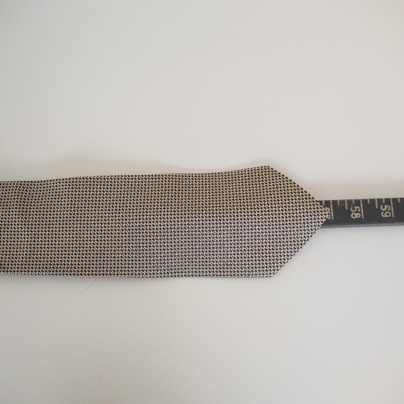 Ralph Lauren Men's Lauren Silk Tie Geometric Pattern Navy Yellow Red - Picture 4 of 6